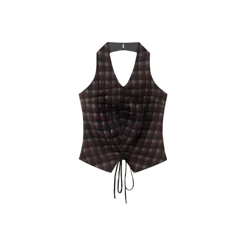 VKXOW Клетчатые Женские Майки