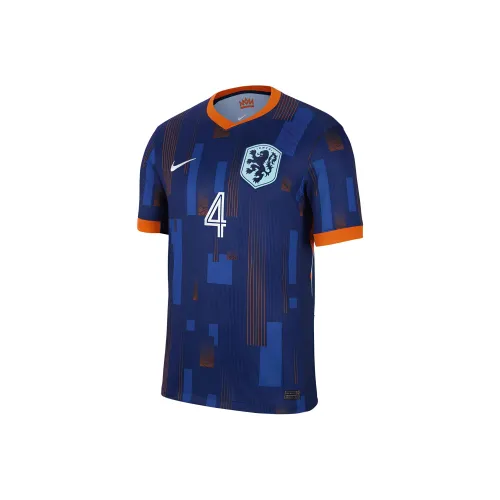nike Virgil Van Dijk Национальная команда Нидерландов 2024 Stadium Гостевой Футбол Джерси Мужской Синий