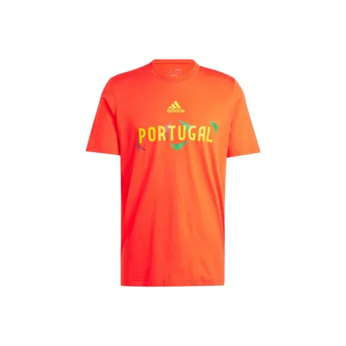 Adidas UEFA EURO24™ Португалия T Футболка Джерси Мужская Энергетический Красный
