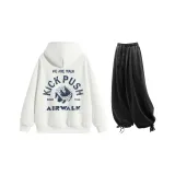 Комплект одежды (Белый топ + Черные повседневные штаны)