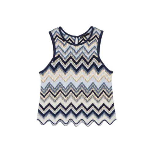 Maje Майка Женская Синяя Белая