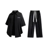 Комплект одежды (Черная рубашка + Черные джинсы)