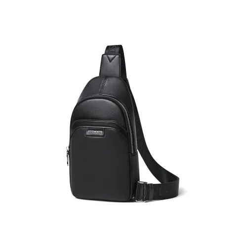 SEPTWOLVES Корова Кожа Сумка через плечо для повседневного использования Спортивная Сумка QPL Мужская Черная