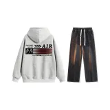 Комплект одежды (Серый топ Фотиния + Черные джинсы)