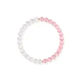 Браслет с бусинами "Good Luck" - белый, розовый