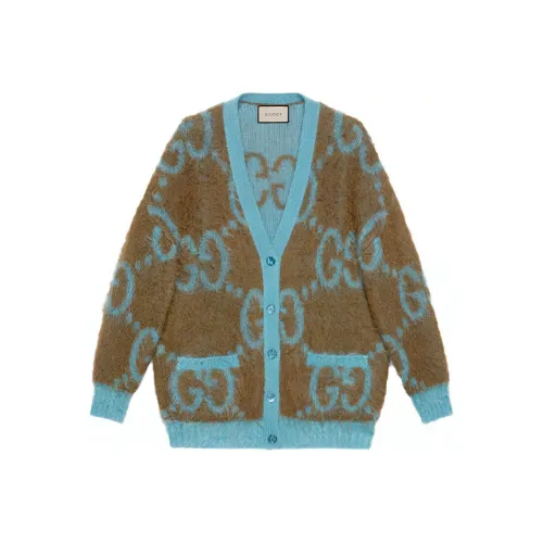 GUCCI Свитер Женский Синий Коричневый Многоцветный