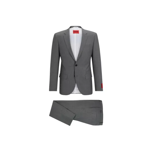 Hugo Boss Slim Fit Костюм с Микро Узором Эластичная Бизнес-Одежда Мужской Серый