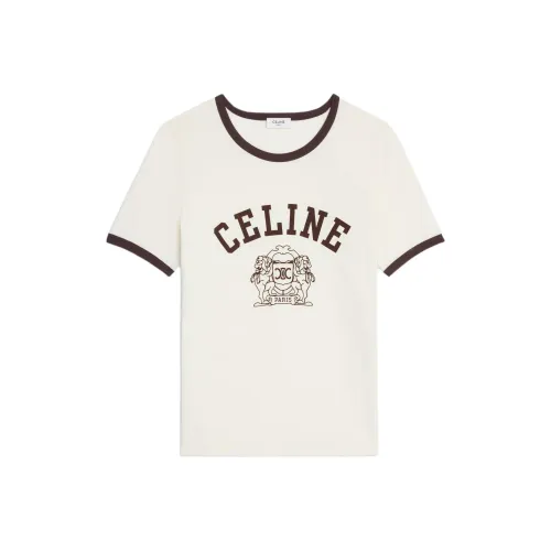 CELINE Бежевые Женские Т-рубашки