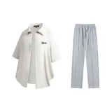 Комплект (Ecru рубашка + серые повседневные штаны)