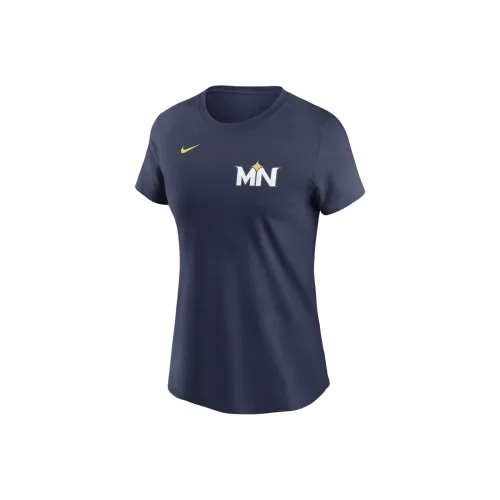 nike x MLB T-Shirt Женская Морской Синий