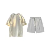 954 Абрикос + Вересковый серый (Комплект с коротким рукавом)