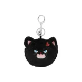 Чёрный пушистый шокированный кот, мелочь, кошелек