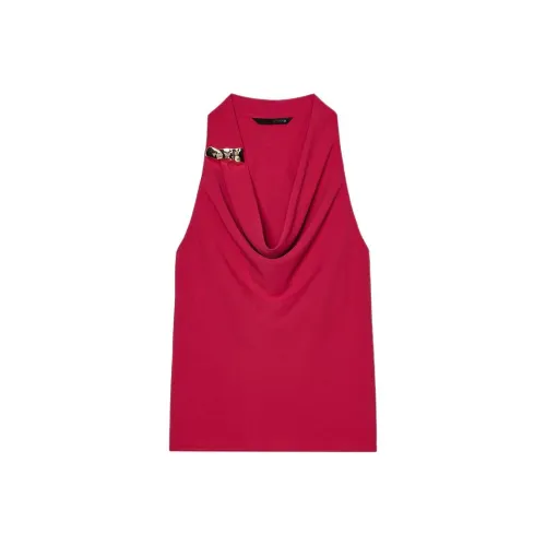 ZARA Майка Женская Темно-фиолетовая Красная