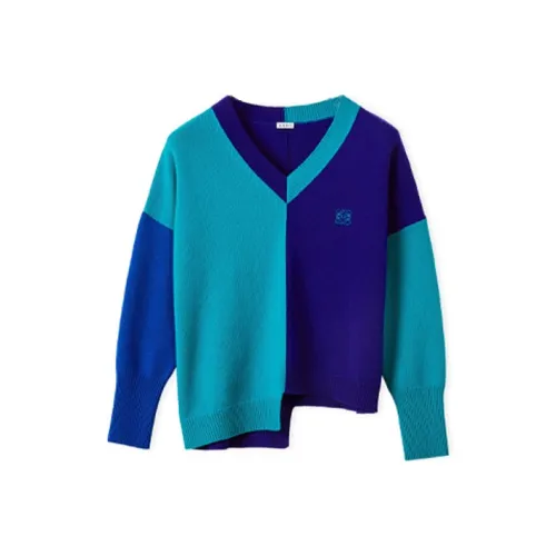 LOEWE FW21 Свободный крой Свитер Женский Синий