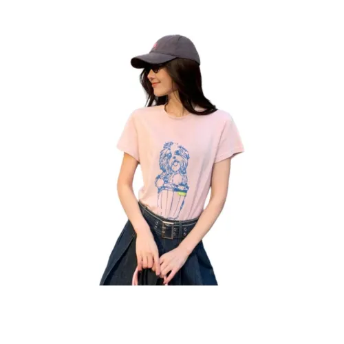 NANING9 Розовые Женские Футболки