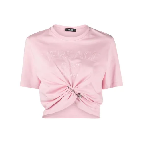 VERSACE FW23 Стандартная T-рубашка Женская Светло-розовая
