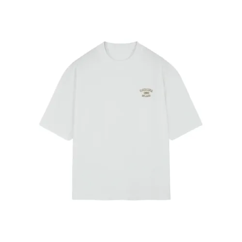 Корейский стиль рукав с оборванным плечом футболка унисекс