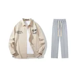 Комплект (Хаки топ + Серые повседневные штаны)