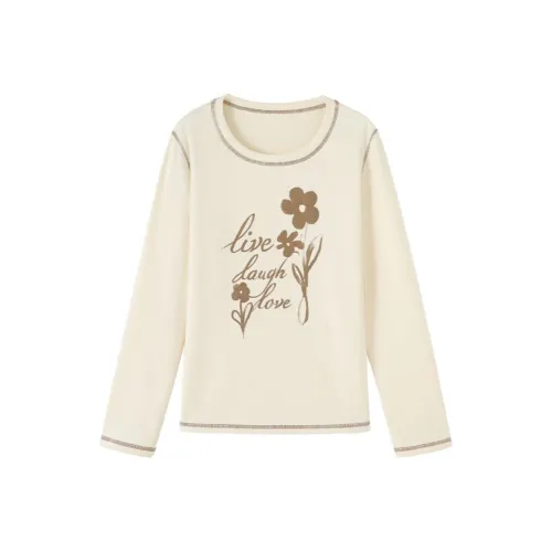 SHIRAN Стандартная T-рубашка Женская Бежевый Абрикос