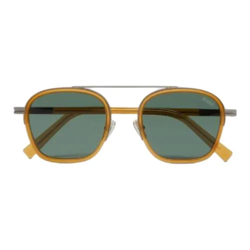 Zegna Металлические Ацетатные Солнцезащитные Очки Aviator Унисекс Темно-Желтые