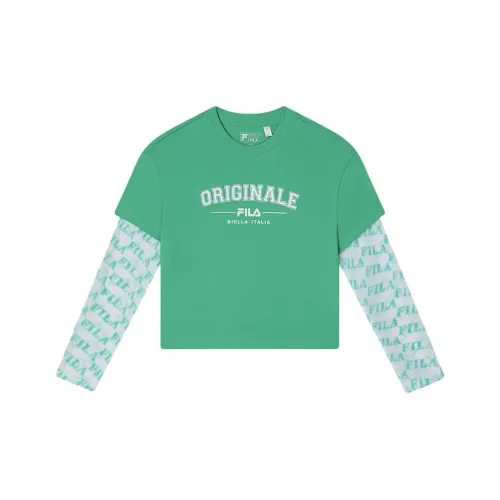 FILA Т-рубашка с оборванным рукавом женская арбузная кожа зеленый