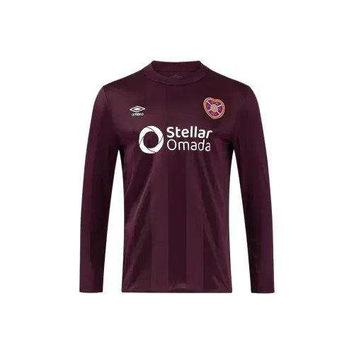 Umbro SS24 Сердце OF Midlothia Футбол Джерси Унисекс Румяный