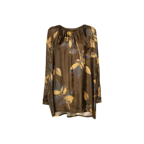 UMA WANG SS24 Рукав с оборванным плечом T-рубашка Женская Умбра