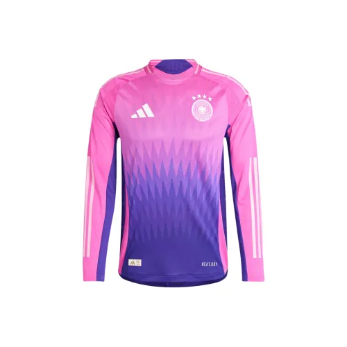 Adidas Germany 24 Длинные рукава Гостевой Аутентичный Джерси Футбол Джерси Игровая версия Германия Гостевой Мужской Розовый