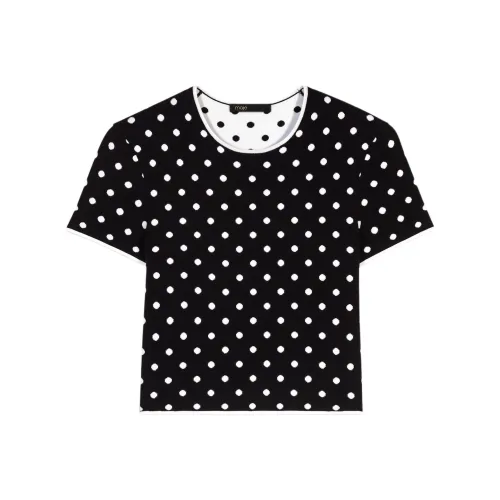Maje T Рубашка Женская Черно-Белая