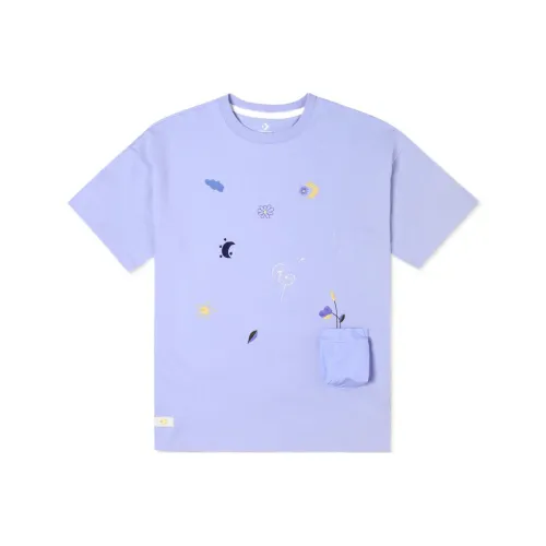 Конверс Комплект с короткими рукавами T-рубашка Женский Светло-фиолетовый