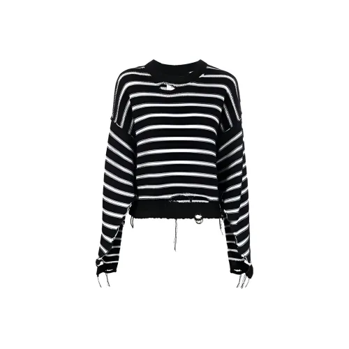 MM6 MAISON MARGIELA SS22 Свободный крой Свитер Женский Черный