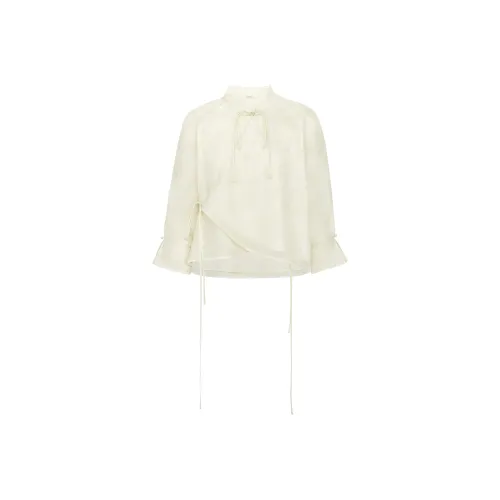 MEIYANG Экрю Женские Короткие Топы