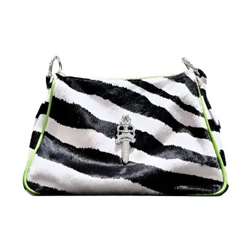 Chrome Hearts Конский волос Курица Блок Сумка Сумка на плечо Сумка через плечо Женская Черный Белый Зеленый