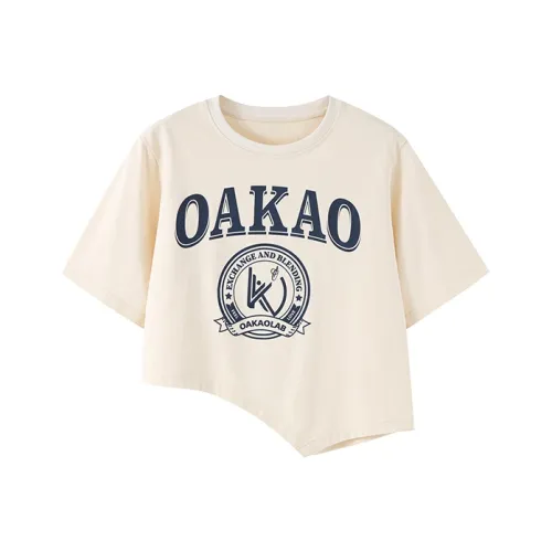 OAKAO Экрю Женские Короткие Топы