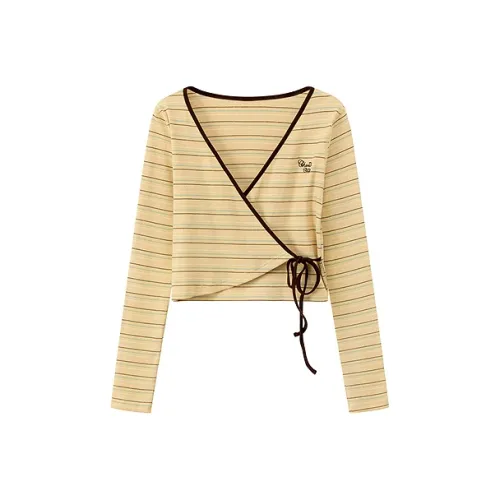 CHUU Жёлтые Полоски Женские T-Рубашки