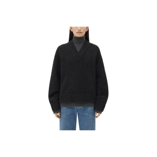 Bottega Veneta Double Layer Effect Wool Sweater Women's Black Bottega Veneta Двойной Layer Effect Шерстяной Свитер Женский Черный
