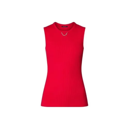 LOUIS VUITTON SS24 Ribbed Knit Tank Sweater Women's Red LOUIS VUITTON SS24 Ребристый Вязаный Топ-Свитер Женский Красный