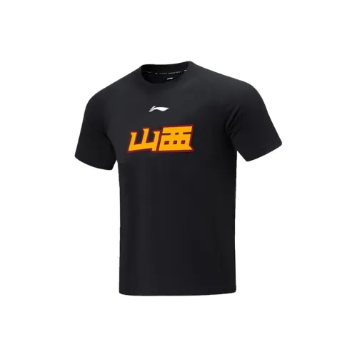 LINING CBA Collection Коллекция T Рубашка Shanxi Команда Мужской Черный