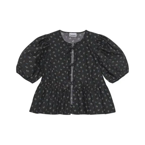 GANNI FW24 CROP TOP Женский Призрачный Черный