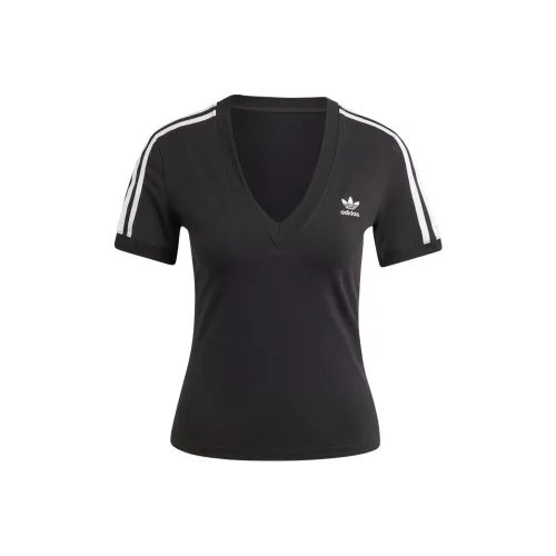 Adidas Originals 3 Stripes T-Shirt Женская Черная