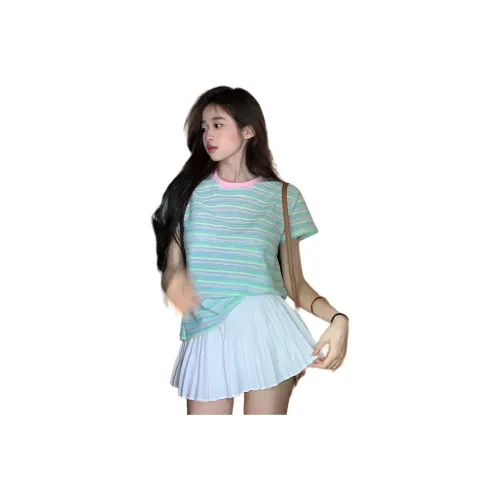 GOSO Комплект с короткими рукавами рубашка женский мятно-зеленый