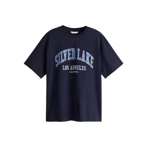 H M T-рубашка женская морского синего цвета