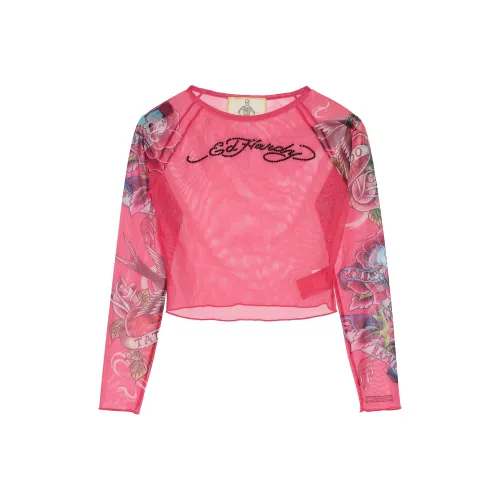 Ed Hardy Камелия Розовый E1OBW051 Женские Т-рубашки