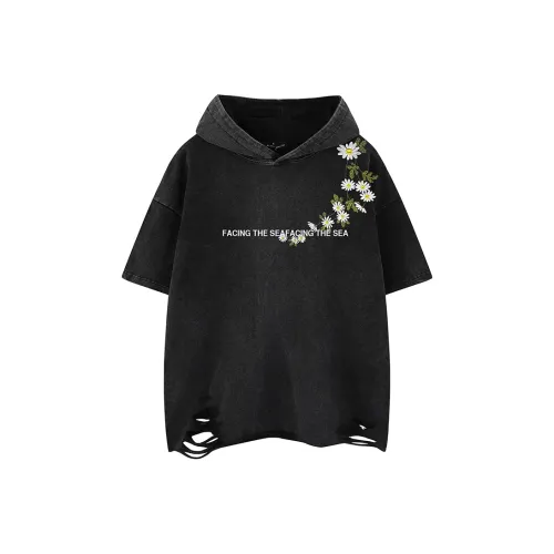 BEAR UNION Рукав с оборванным плечом T-рубашка Унисекс Черный