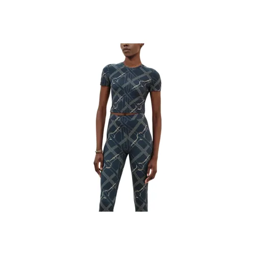 HERMES SS25 Стандартная Рубашка T Женская Большая Синяя