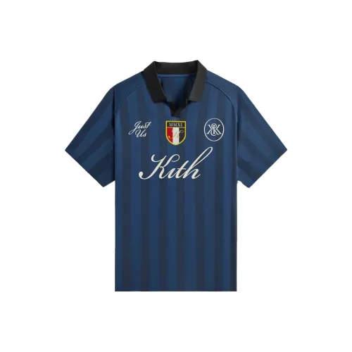 KITH SS24 Shadow Stripe Marcel Футбол Джерси Унисекс Синий