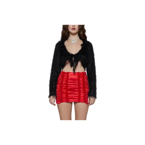 Dolls Kill Sugar Thrillz Never Too Much Кардиган CROP TOP Женские Черный Черный