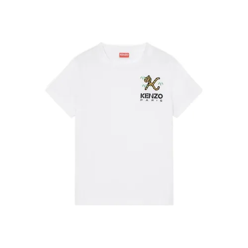 KENZO Tiger Tail Series Белые Женские Футболки
