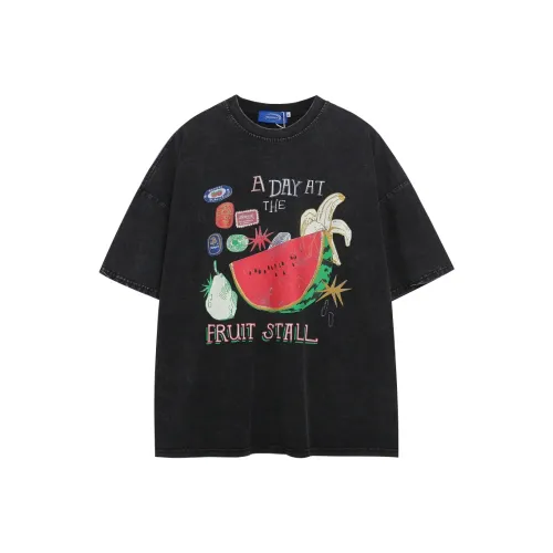 WAYHWEI T-рубашка Женская вымытая черная