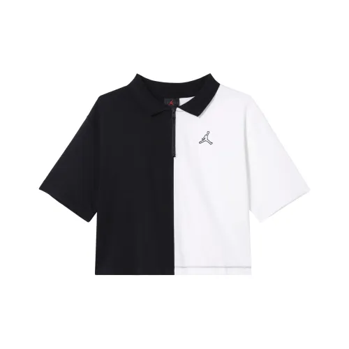 Джордан Рукав с спущенным плечом T-рубашка Женская Черно-белая панда